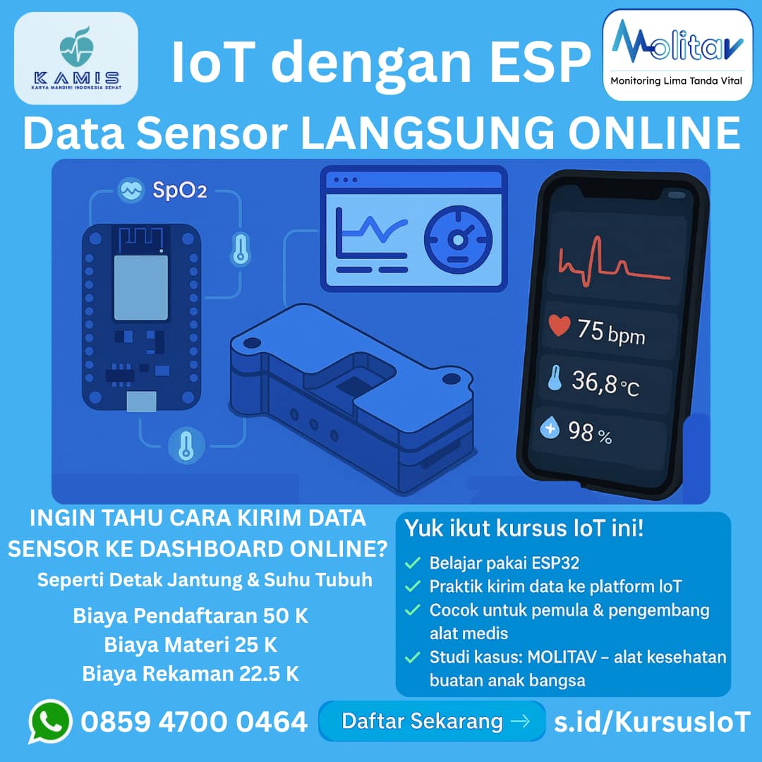 Kursus IoT dengan ESP, Data LANGSUNG ONLINE